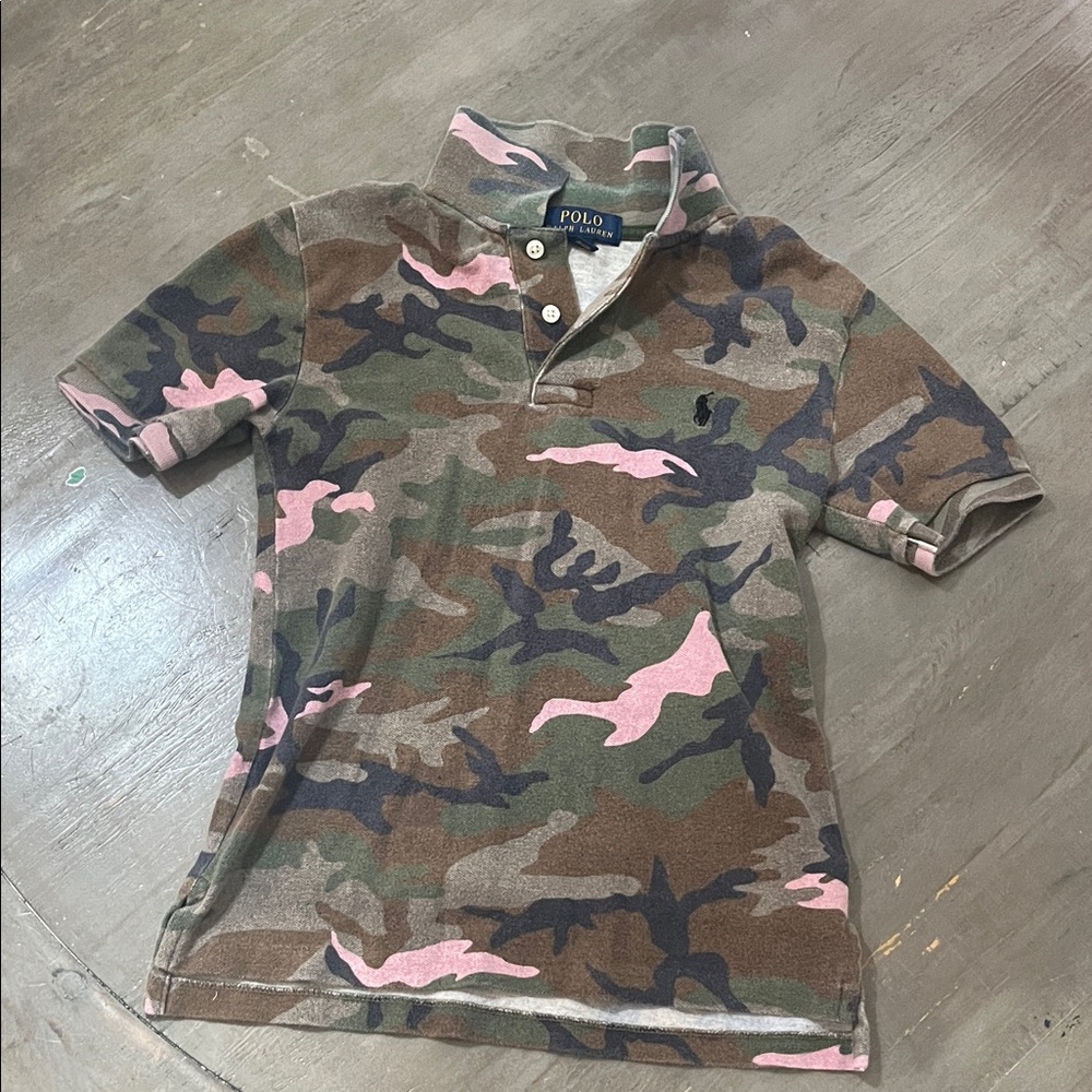 Polo by Ralph Lauren Kids Camo Polo - Green, Pink, and Brown